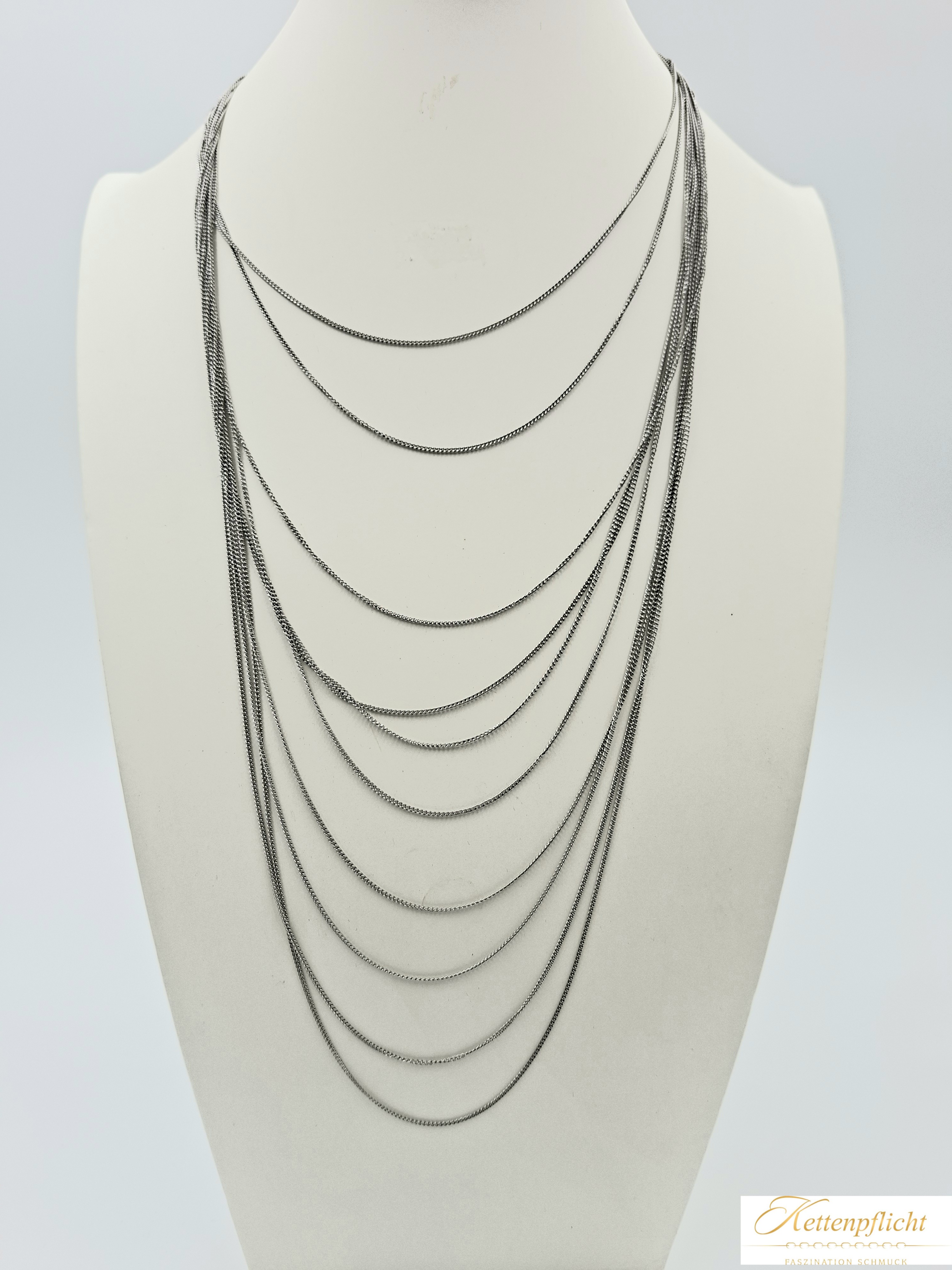 Edelstahlkette Silber mehrreihig